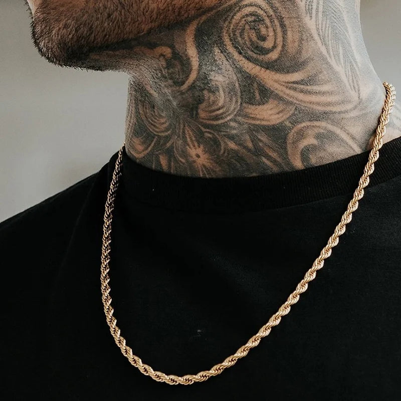 Twist Luxe Mens Chain Link Necklace