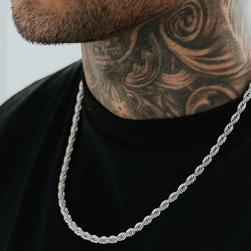 Twist Luxe Mens Chain Link Necklace